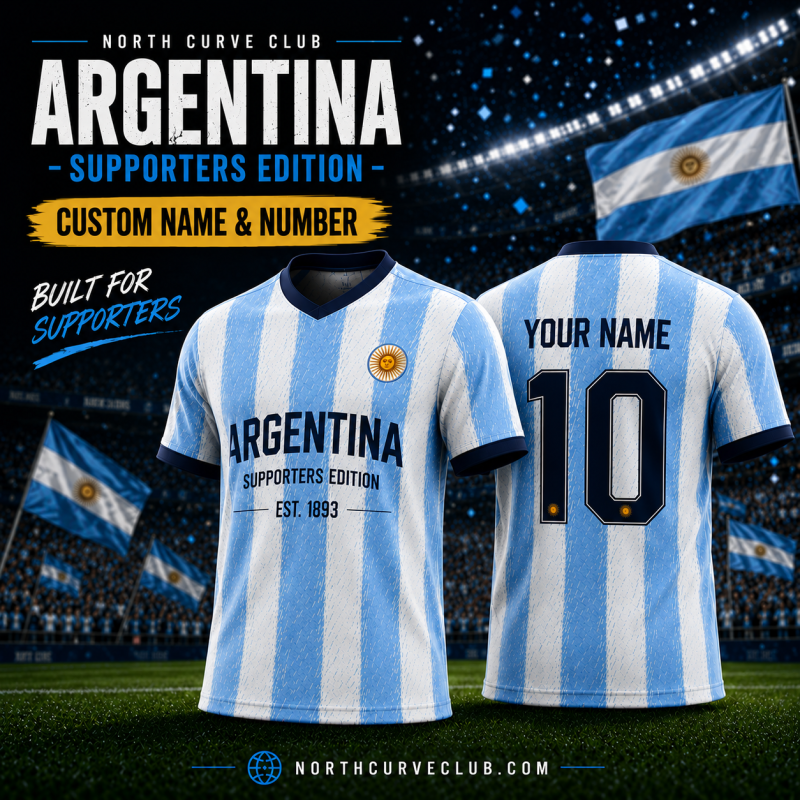 Argentina Supporters Jersey – Custom Name & Number