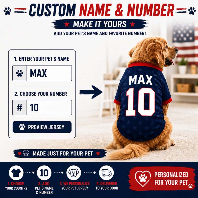 USA Pet Jersey – Custom Name & Number