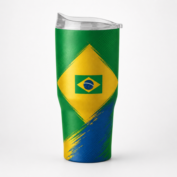 b359aba0-b7ea-46dd-a642-10a6ba7a4c87 Brazil National Team Logo Brands 30oz Travel Mug Tumbler